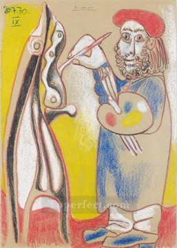 抽象的かつ装飾的 Painting - Le peintre 1970 キュビスト